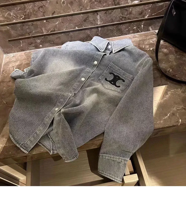 【S-XL】お洒落 デニム風 デニムシャツ アウター レディース デニムジャケット