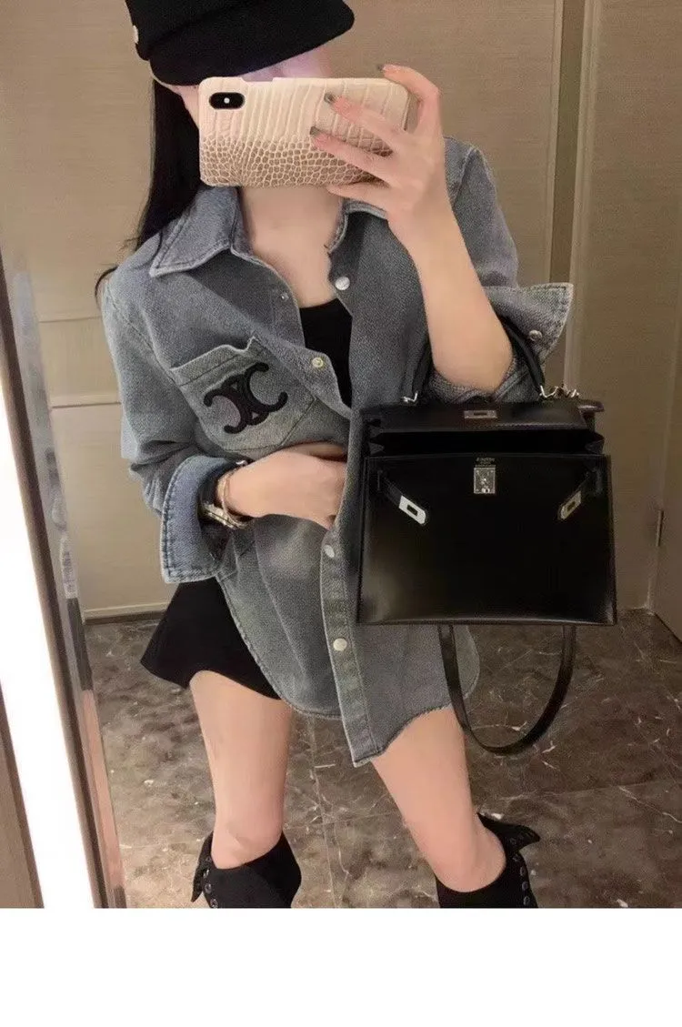 【S-XL】お洒落 デニム風 デニムシャツ アウター レディース デニムジャケット