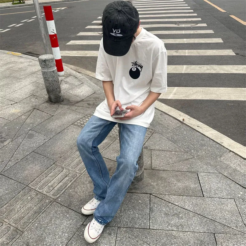 スポーツ カジュアル プリント アルファベット コットン メンズ ゆったり 通気性 2色選べる 夏 Ｔシャツ