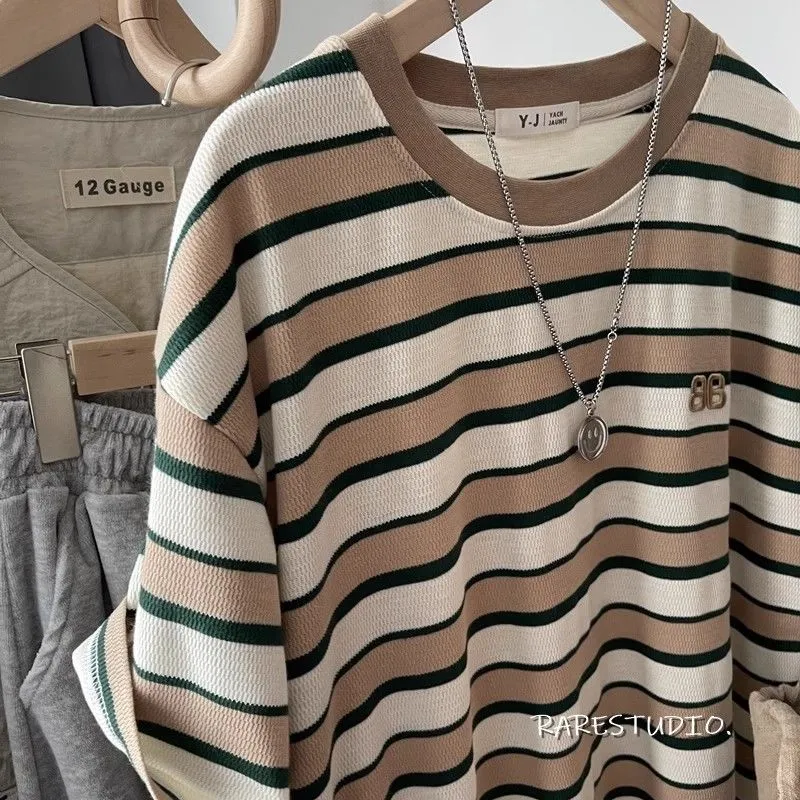 レデイーズ 女性向け レトロ ゆったり  配色 3色選べる  ボーダー柄 大きいサイズ ｔシャツ　