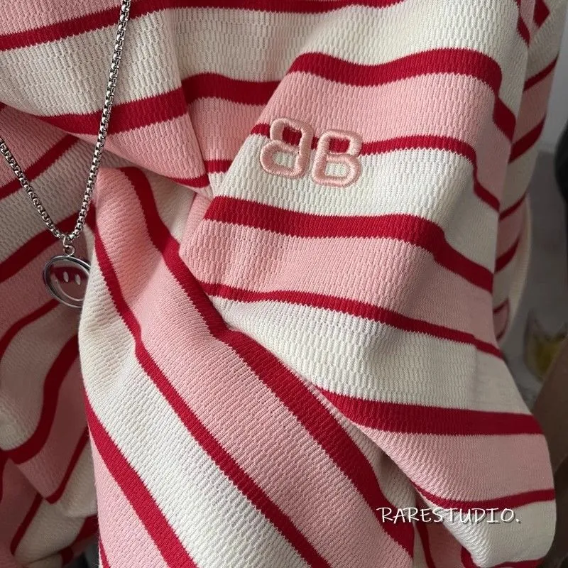 レデイーズ 女性向け レトロ ゆったり  配色 3色選べる  ボーダー柄 大きいサイズ ｔシャツ　