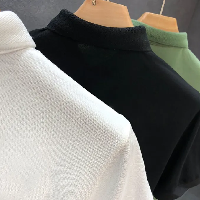 カジュアル ファッション 2色選べる メンズ POLOネック プリント 配色 プルオーバー Ｔシャツ