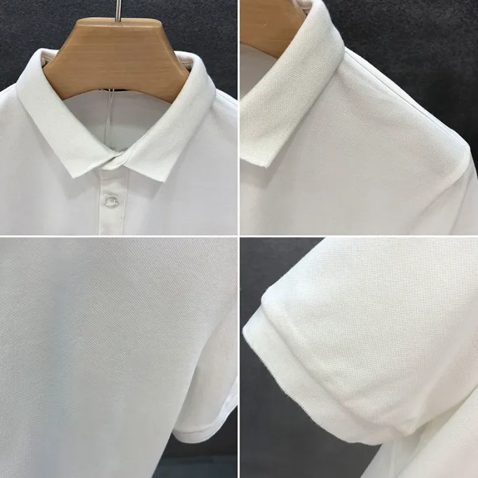 カジュアル ファッション 2色選べる メンズ POLOネック プリント 配色 プルオーバー Ｔシャツ