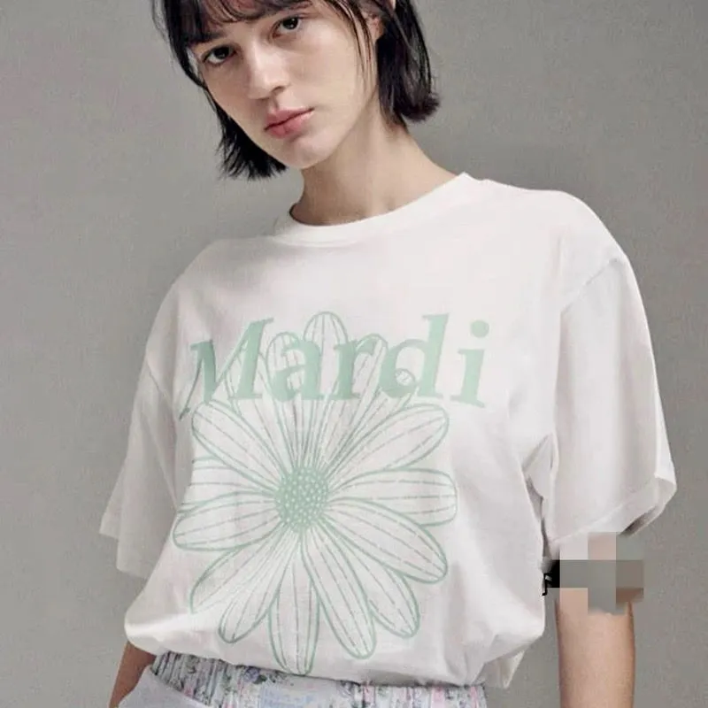 魅力的 ファッション 可愛い アルファベット プリント 花模様 着瘦せ 快適 ゆったり トップス Ｔシャツ