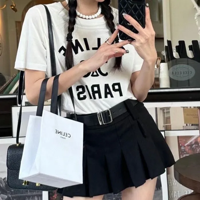 超人気商品 着心地良い ゆったり 通気性 シンプル アルファベット 2色選べる オーバーサイズ 男女限らず Ｔシャツ