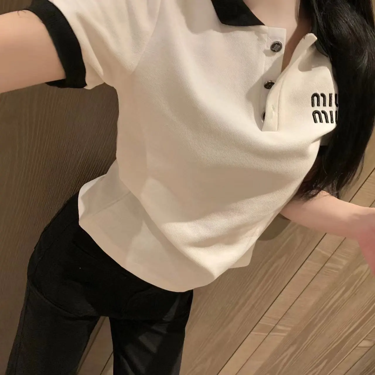 大活躍 人気爆発中 カジュアル 日常  夏 POLOネック 半袖  アルファベット 無地  エレガント ファッション Ｔシャツ