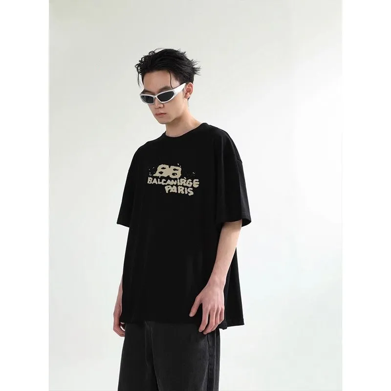 人気上昇中 夏 新登場 定番 カジュアル 合わせやすい ins風 ルーズ 着せやすい 韓国系 プリント Tシャツ