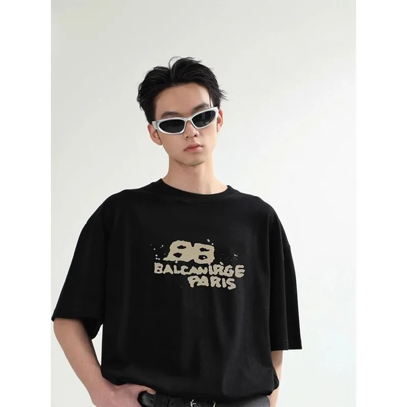 人気上昇中 夏 新登場 定番 カジュアル 合わせやすい ins風 ルーズ 着せやすい 韓国系 プリント Tシャツ