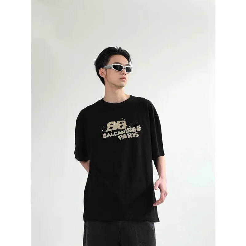 人気上昇中 夏 新登場 定番 カジュアル 合わせやすい ins風 ルーズ 着せやすい 韓国系 プリント Tシャツ