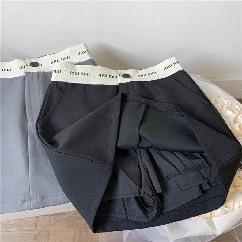 『S-2XL』大人の定番 超人気商品 着瘦せ 高級感  ハイウエスト ファッション  無地 アルファベット 新作 シンプル スカート