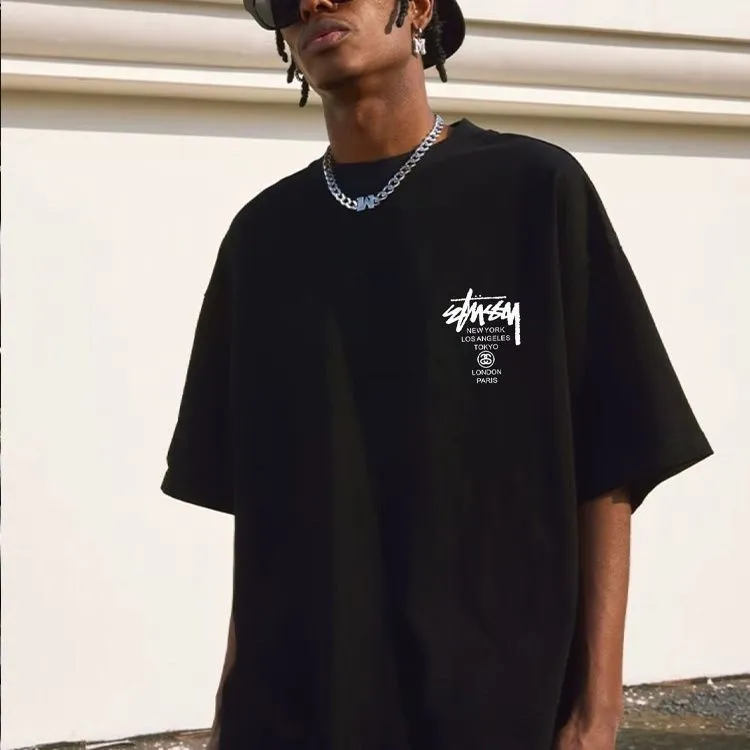 快適 大人気 夏 レトロ カップル 男女限らず プリント ゆったり オーバーサイズ 新作 Ｔシャツ