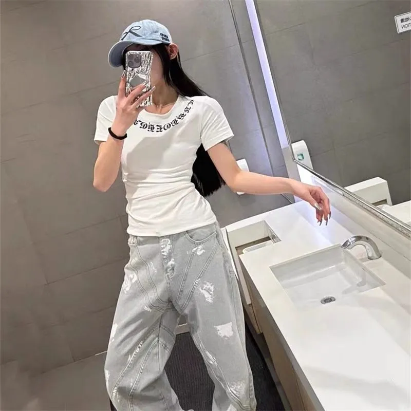 おすすめ  話題沸騰中 夏 シンプル プリント 高級感 着瘦せ 通気性 レデイーズ Ｔシャツ