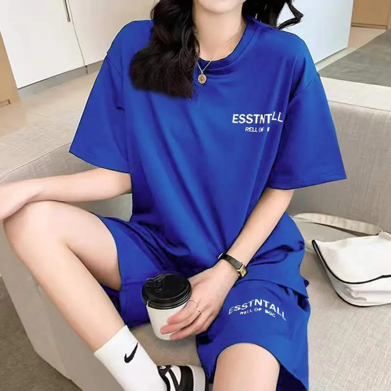 合わせやすい 絶対流行 カジュアル ゆったり 無地 アルファベット 3色選べる Ｔシャツ ショートパンツ