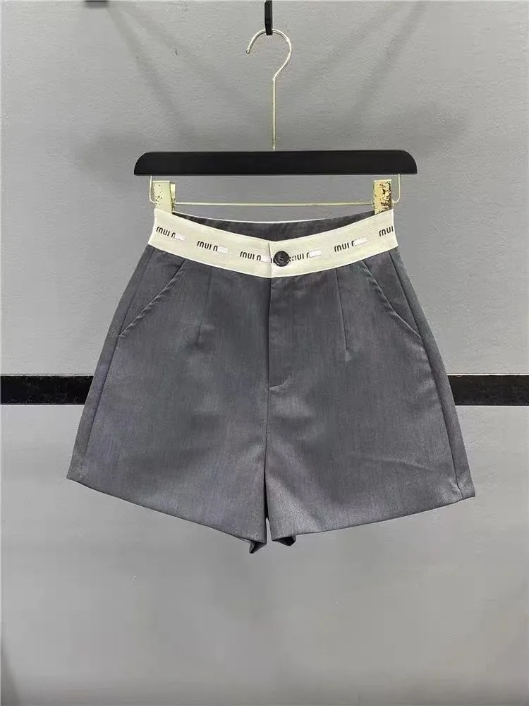 合わせやすい 超人気商品 新作 シンプル 無地 2色選べる ゆったり アルファベット ショートパンツ