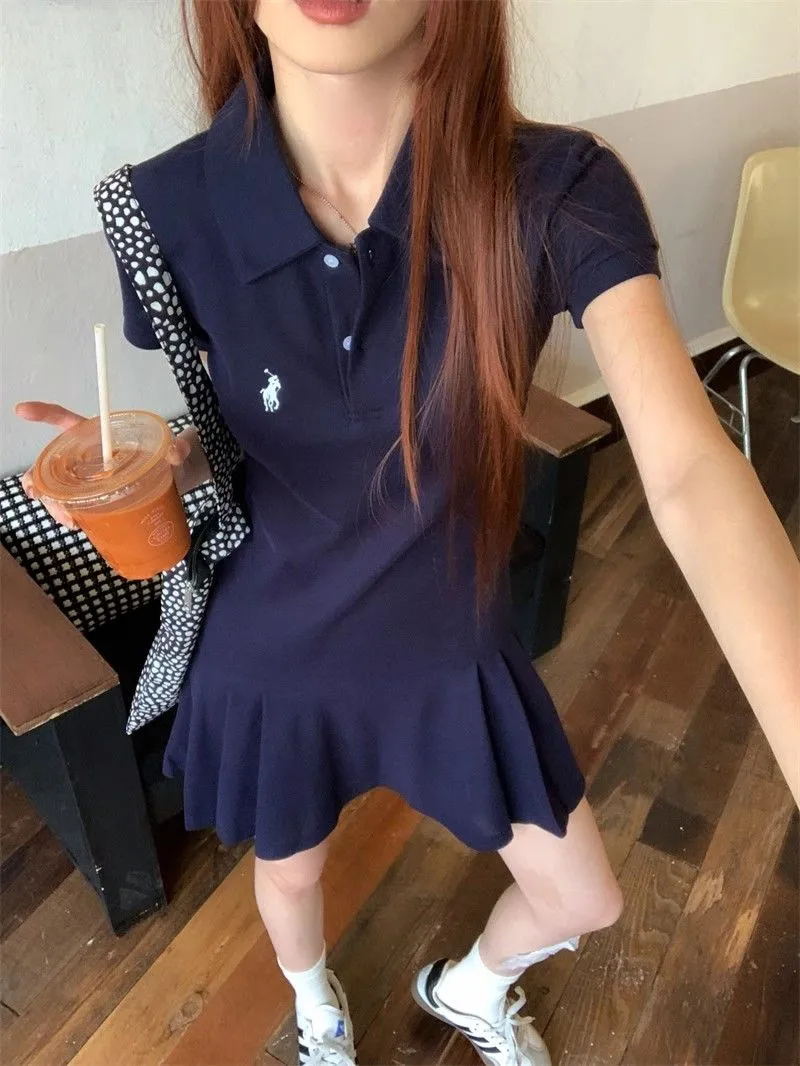 大人気 着痩せ ルーズ シンプル 着回し力抜群 合わせやすい トレンド POLOネック ワンピース