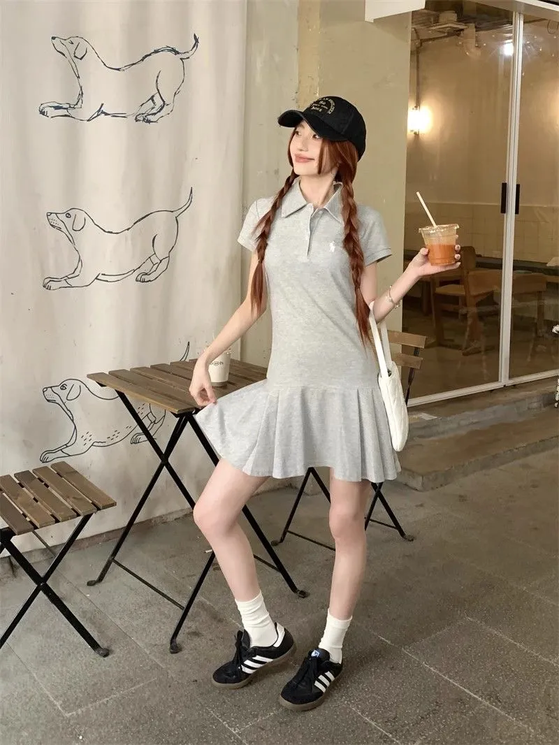 大人気 着痩せ ルーズ シンプル 着回し力抜群 合わせやすい トレンド POLOネック ワンピース