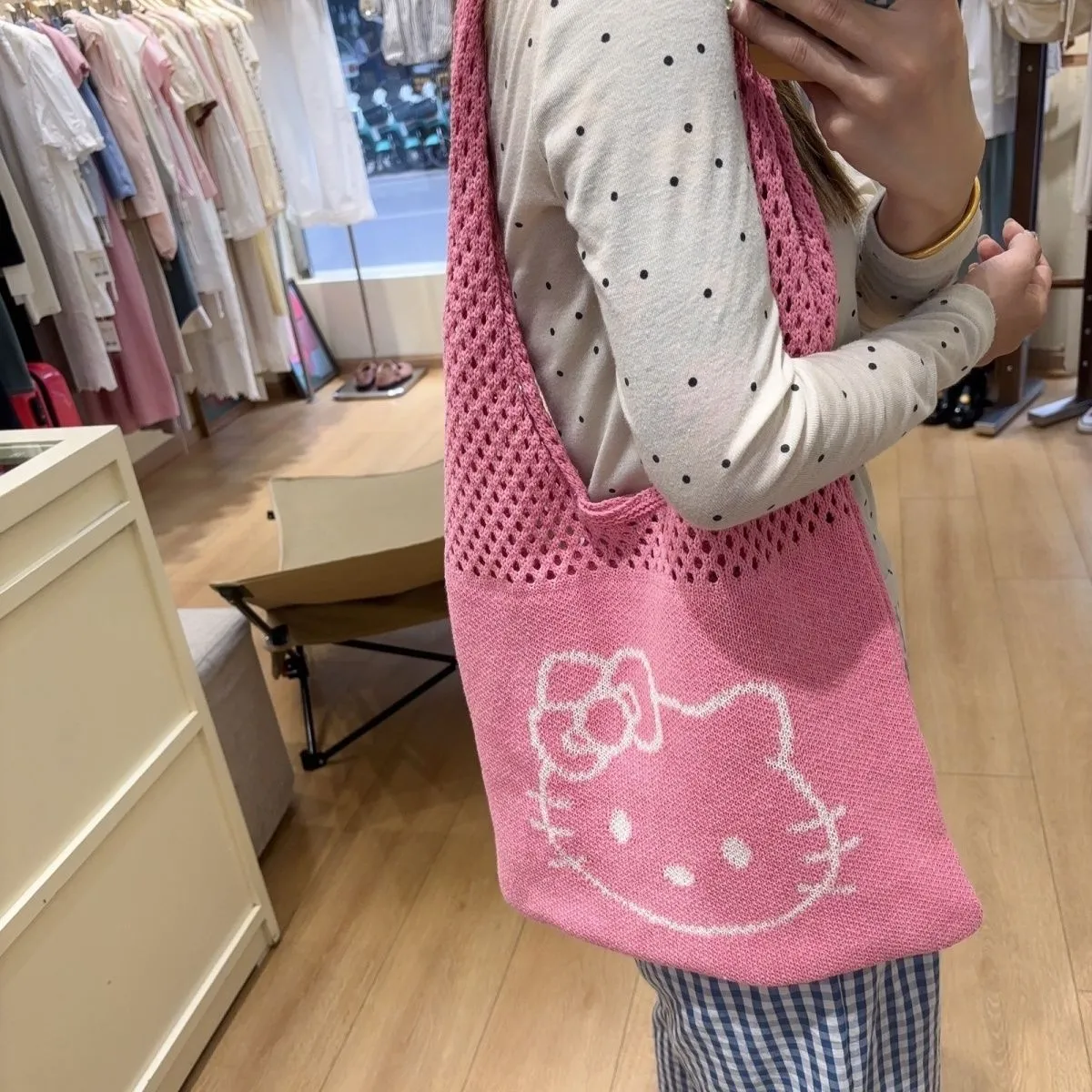 超人気商品 大活躍 ニット生地 可愛い スウィート カートゥーン レデイーズ バッグ