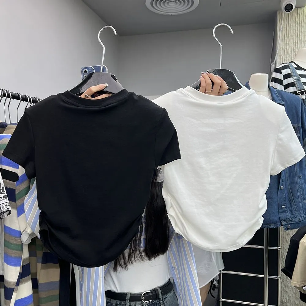 NO.1人気 フェミニン 日常 手触り良く アルファベット ラウンドネック 通気性 着瘦せ Ｔシャツ