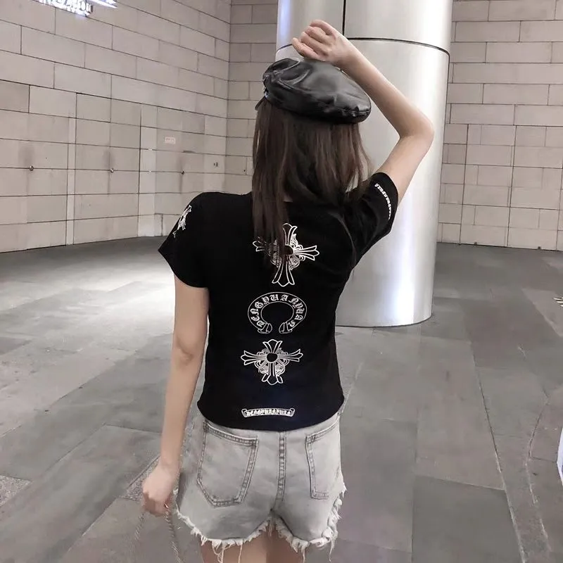 大人気 スリム 着痩せ 合わせやすい Vネック トレンド 半袖 Tシャツ