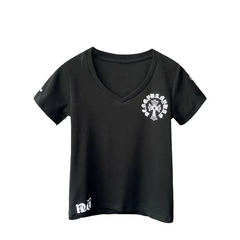 大人気 スリム 着痩せ 合わせやすい Vネック トレンド 半袖 Tシャツ