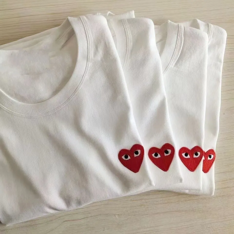 質感のいい 合わせやすい ゆったり 通気性 プリント ハート柄 コットン メンズ レデイーズ Ｔシャツ