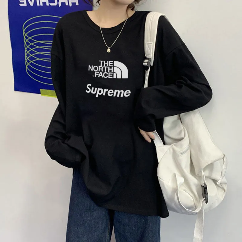超人気商品 NO.1人気 話題沸騰中 ファッション 4色選べる ゆったり アルファベット レデイーズ 長袖 Ｔシャツ