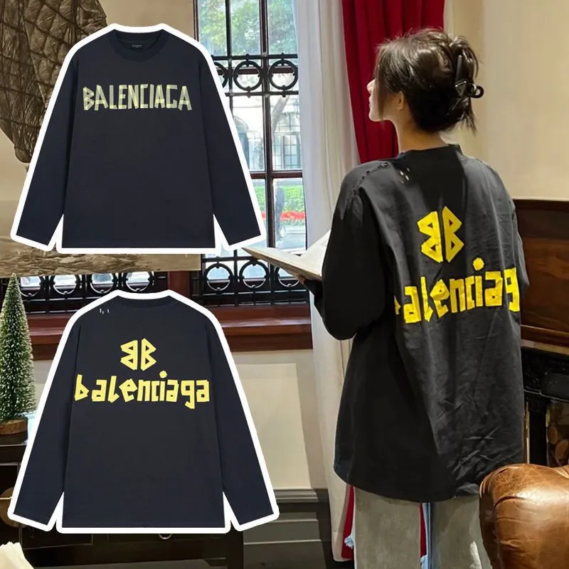 おすすめ 定番 高品質 着心地良い 合わせやすい トレンド アルファベット ルーズ 長袖 Tシャツ