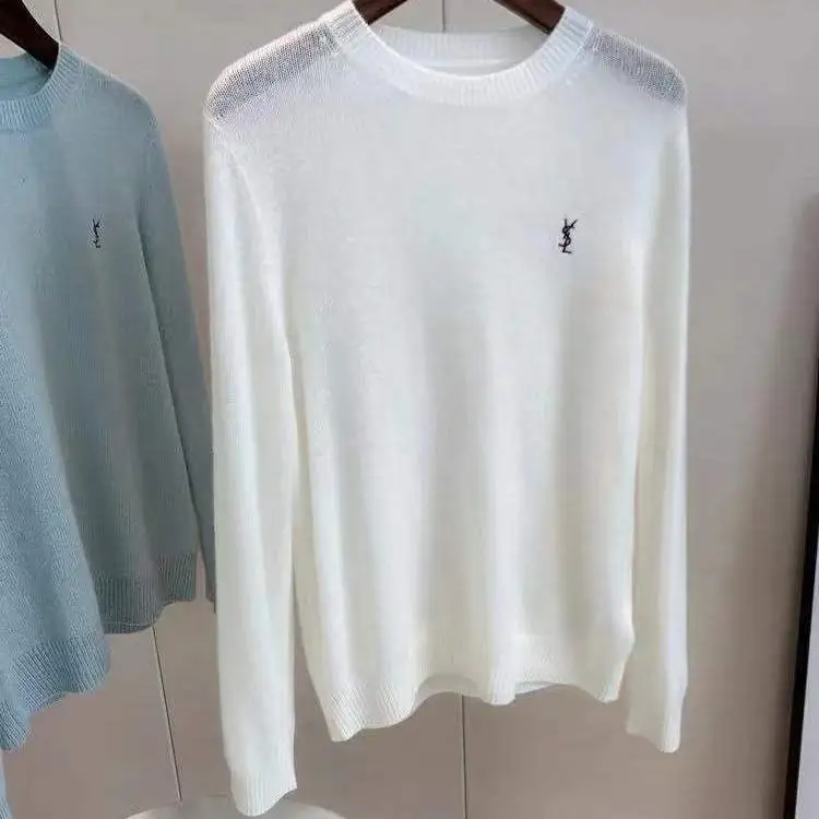 『S-XL』着回し力抜群 ラウンドネック 刺繍 着心地良い 合わせやすい ルーズ シンプル ニット セーター