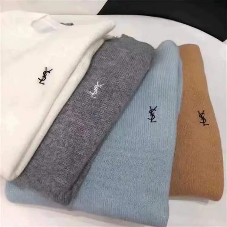 『S-XL』着回し力抜群 ラウンドネック 刺繍 着心地良い 合わせやすい ルーズ シンプル ニット セーター