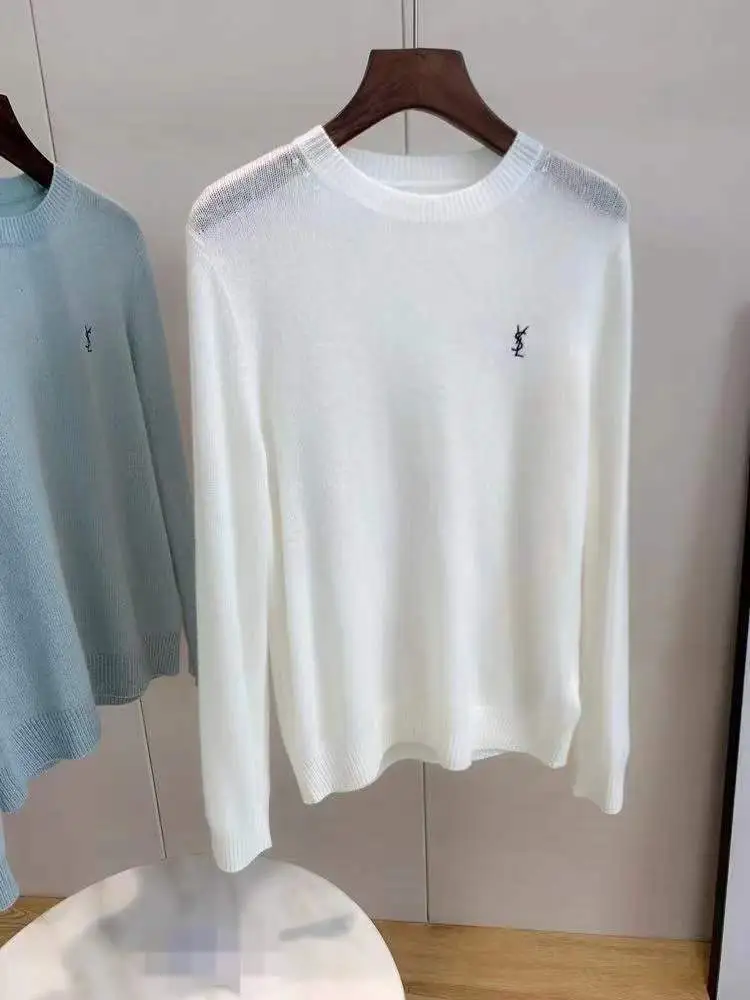 『S-XL』着回し力抜群 ラウンドネック 刺繍 着心地良い 合わせやすい ルーズ シンプル ニット セーター