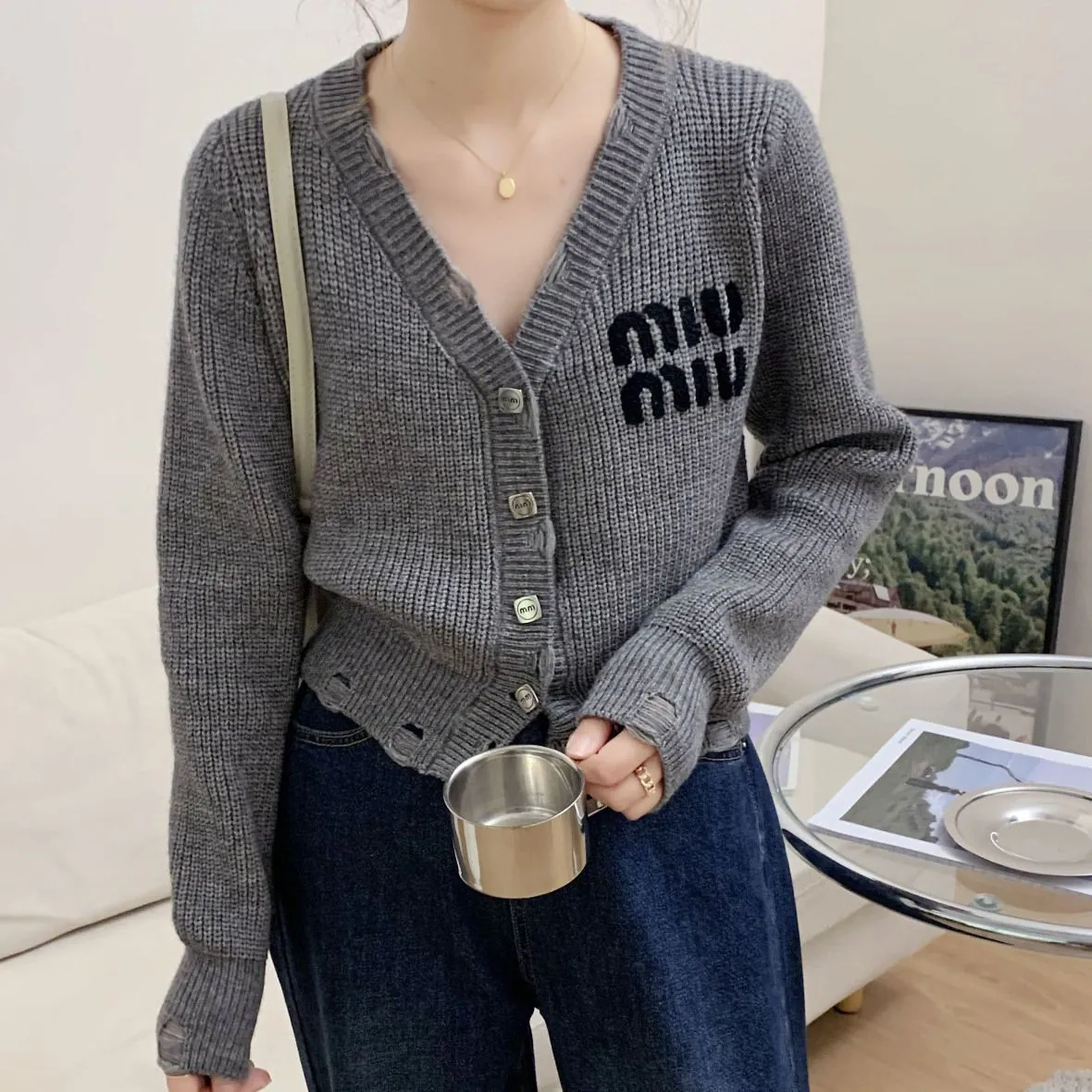 質感のいい 好感度100％ おすすめ 超ファッション スウィート ニット生地 カーディガン