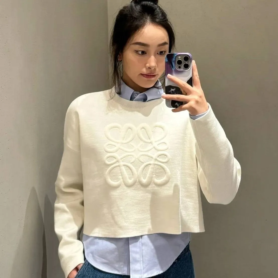 『S-L』質感のいい 好感度100％ おすすめ エレガント 動きやすい ラウンドネック ニットセーター