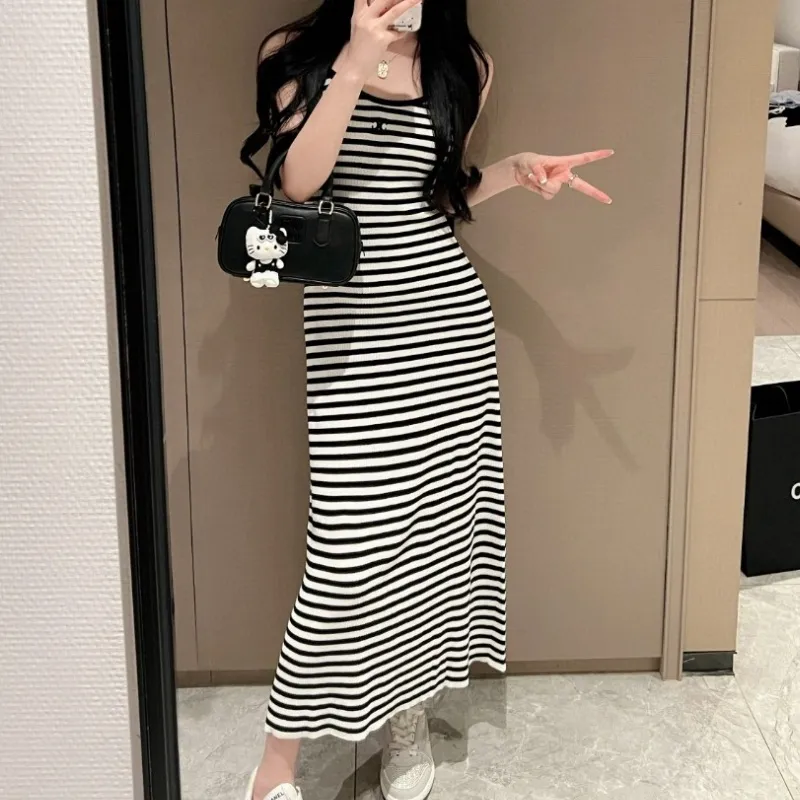 『フリーサイズ』元気いっぱい 可愛いカジュアル 着瘦せキャミソールニットワンピース