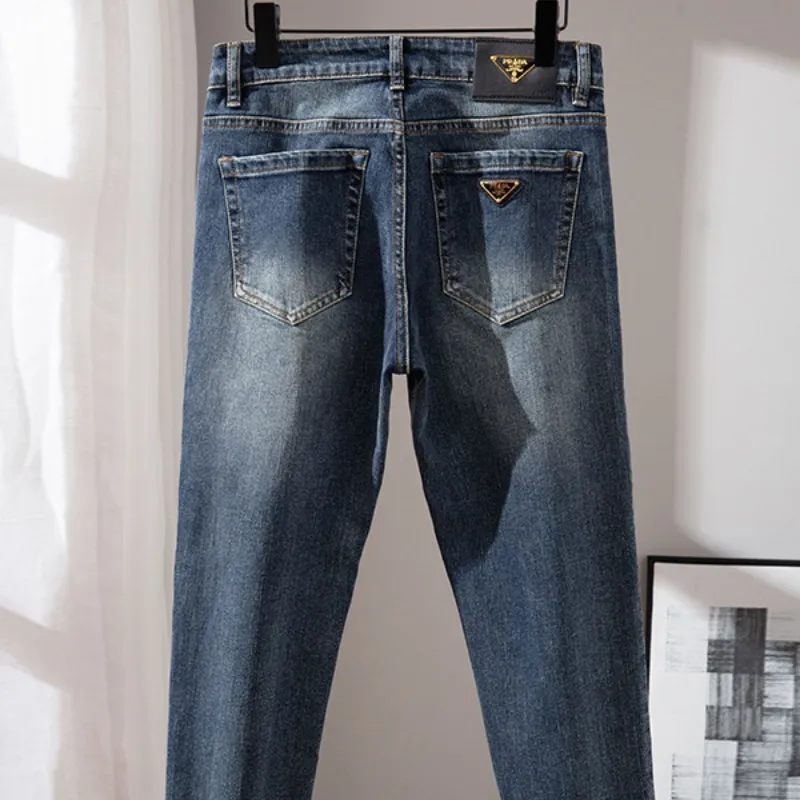 『XS-2XL』精品 高品質 春秋 スリム 伸縮性 ヴィンテージ ウォッシュ加工 デニムパンツ
