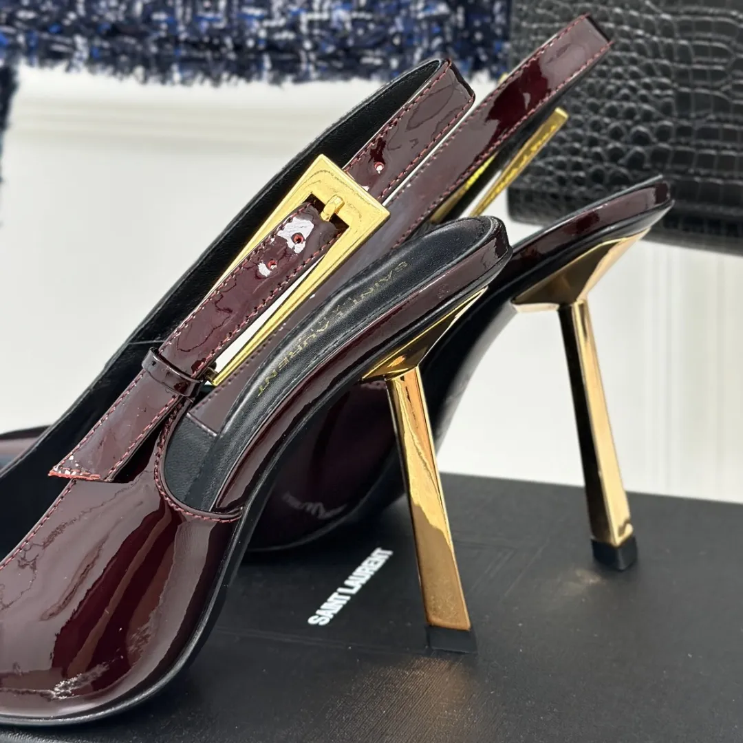 『34-41』高級感 新作 履き心地良い キッドレザーパテント ハイヒール ポイントトゥ サンダル
