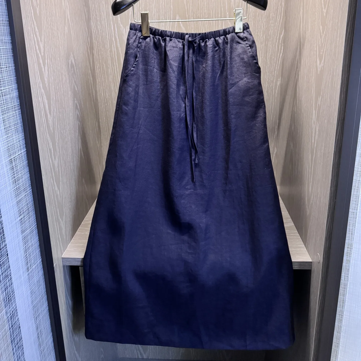 『S-L』テンセルリネン生地 ルーズ 快適通気 スリム リラックス シャツ ロングスカート