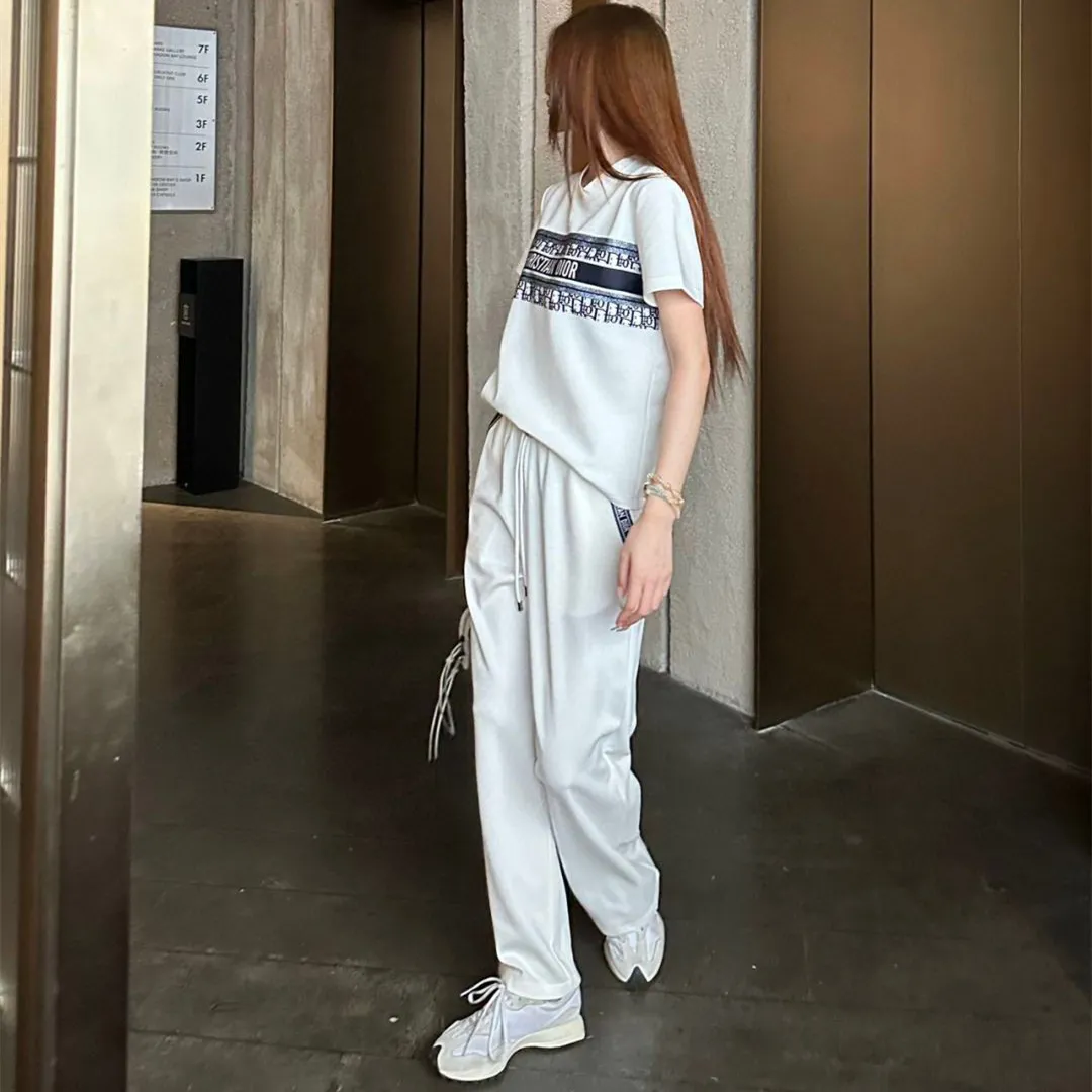 『S-L』デザイン独特 日常 通勤 カジュアル 半袖 ロングパンツ セットアップ