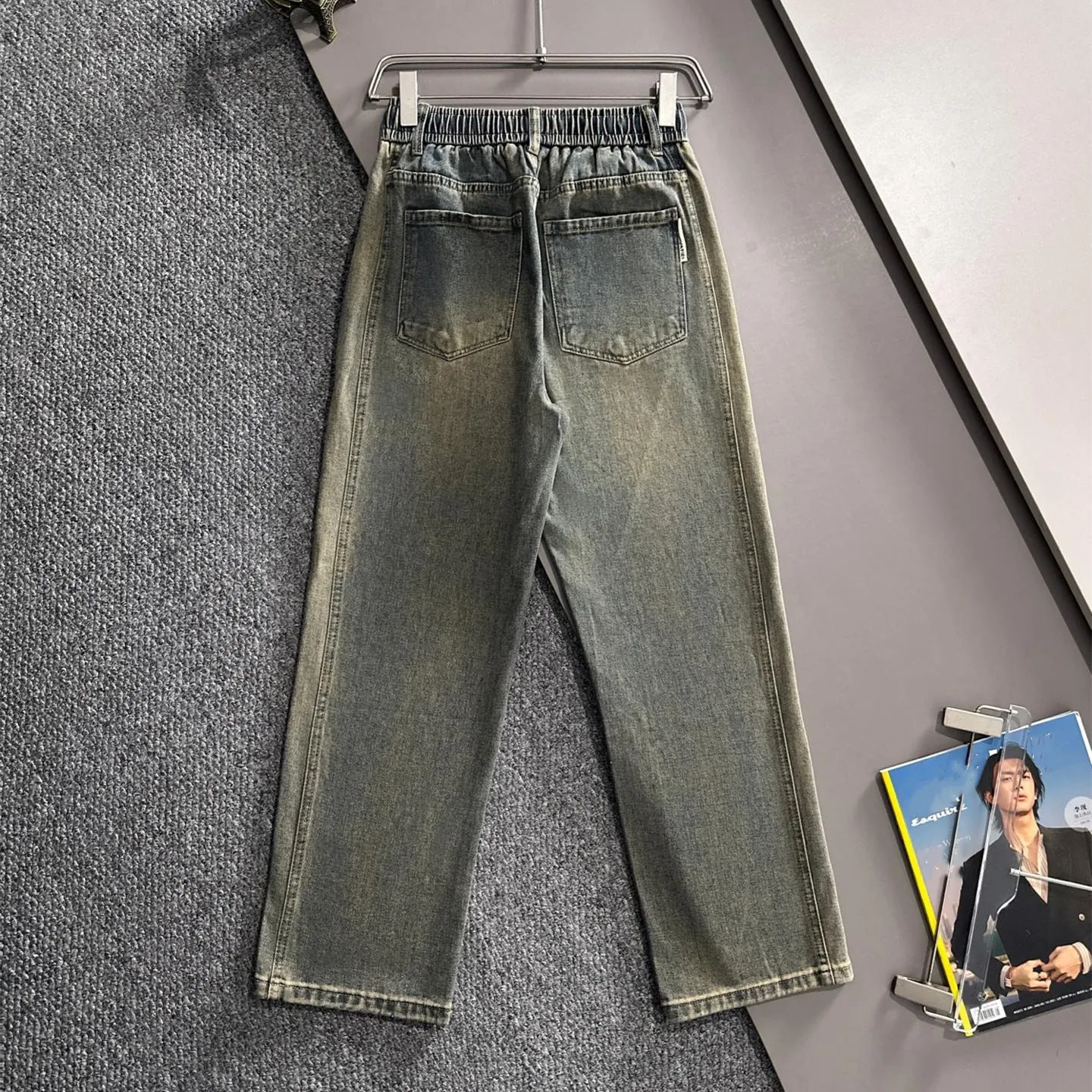 『M-4XL』マストアイテム 日常通勤 快適通気 ルーズ ワイドレッグ デニム ストレート ロングパンツ