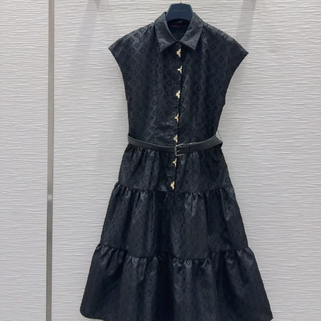 『S-L』大人の定番 快適 新作 セレブリティ 定番 プリント ノースリーブ 切り替え ワンピース
