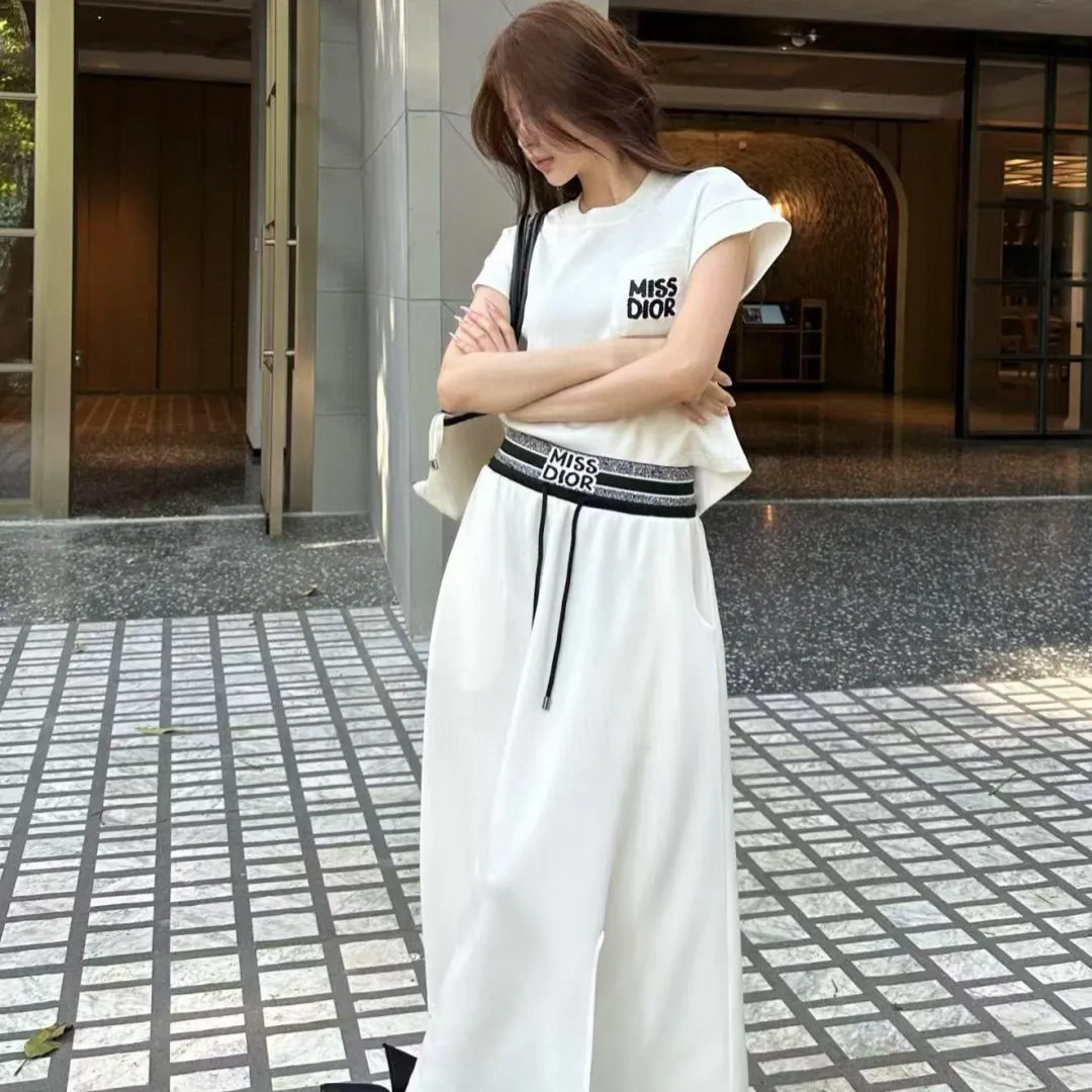 『S-L』魅力的 大好評 今季大注目！ トレンド  サイドスリットポケット付き Ｔシャツ+スカート セットアップ
